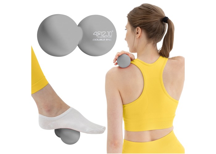 Масажний м'яч подвійний 4FIZJO Lacrosse Double Ball 6.5 x 13.5 см Grey (P-5907739314345)