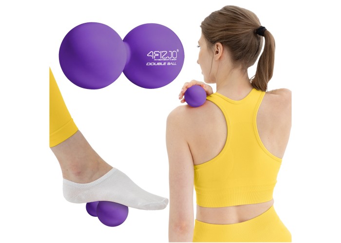 Масажний м'яч подвійний 4FIZJO Lacrosse Double Ball 6.5 x 13.5 см Purple (P-5907739314338)