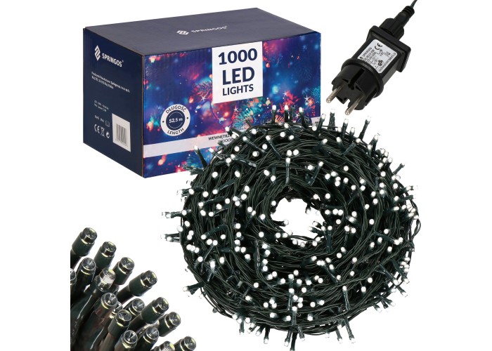 Гірлянда вулична (зовнішня) Springos 50 м 1000 LED CL1000 Cold White