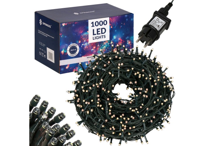 Гірлянда вулична (зовнішня) Springos 50 м 1000 LED CL1001 Warm White