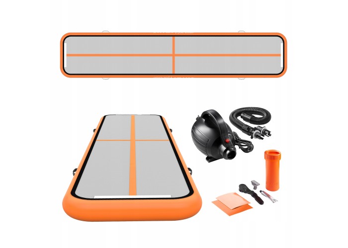 Мат гімнастичний надувний 4FIZJO Air Track Mat 500 x 100 x 15 см White/Orange (P-5907739311795)