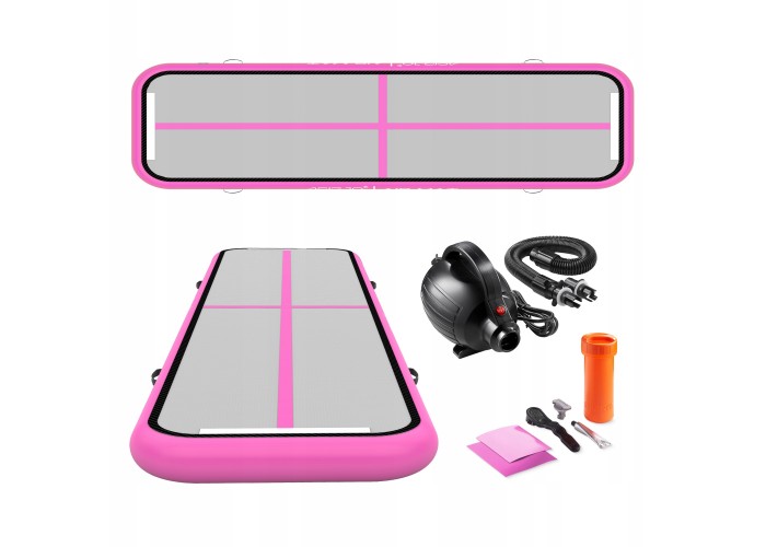 Мат гімнастичний надувний 4FIZJO Air Track Mat 400 x 100 x 15 см White/Pink (P-5907739311788)