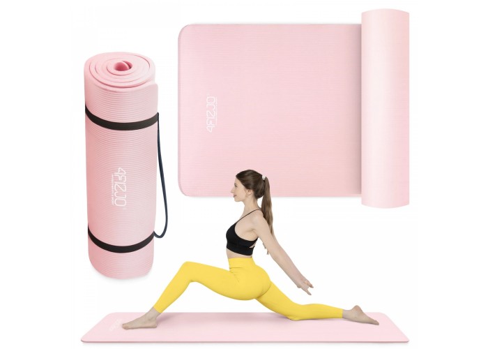 Килимок (мат) спортивний 4FIZJO NBR 180 x 60 x 1.5 см для йоги та фітнесу Light Pink (P-5907739316998)