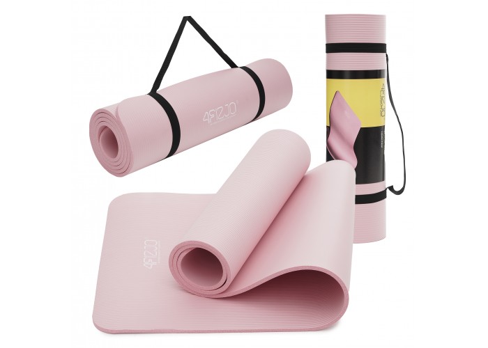 Килимок (мат) спортивний 4FIZJO NBR 180 x 60 x 1.5 см для йоги та фітнесу Light Pink (P-5907739316998)
