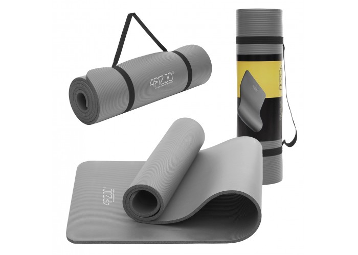 Килимок (мат) спортивний 4FIZJO NBR 180 x 60 x 1 см для йоги та фітнесу Grey (P-5907739317087)