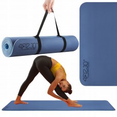 Килимок (мат) спортивний 4FIZJO TPE 180 x 60 x 0.6 см для йоги та фітнесу Blue/Sky Blue (P-5907739310132)