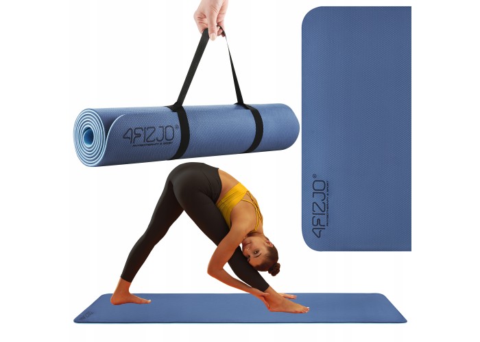 Килимок (мат) спортивний 4FIZJO TPE 180 x 60 x 0.6 см для йоги та фітнесу Blue/Sky Blue (P-5907739310132)