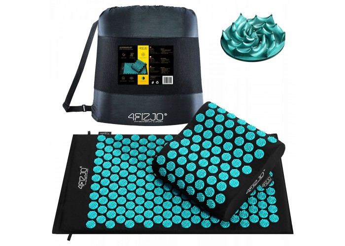 Килимок акупунктурний з подушкою 4FIZJO Ergo Mat Аплікатор Кузнєцова Black/Blue (P-5907739313911)