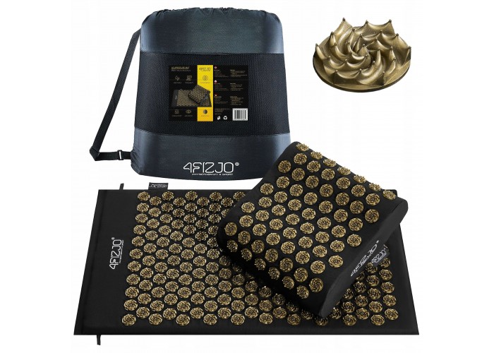 Килимок акупунктурний з подушкою 4FIZJO Ergo Mat Аплікатор Кузнєцова Black/Gold (P-5907739313881)