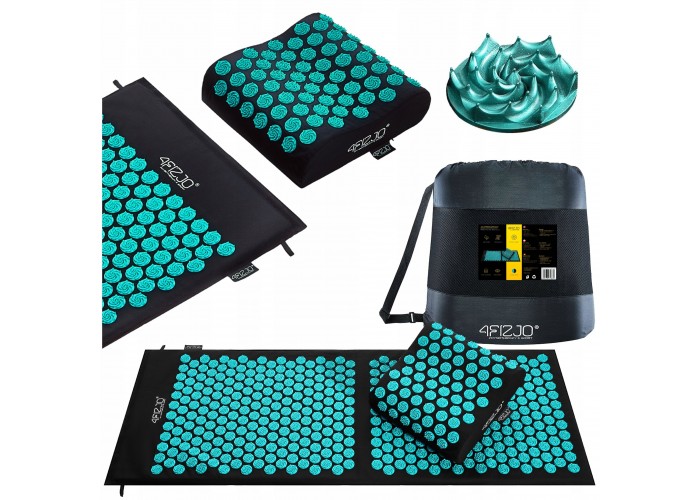 Килимок акупунктурний з подушкою 4FIZJO Ergo Mat XL Аплікатор Кузнєцова Black/Blue (P-5907739313874)