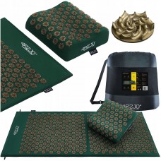 Килимок акупунктурний з подушкою 4FIZJO Ergo Mat XL Аплікатор Кузнєцова Navi Green/Gold (P-5907739315083)