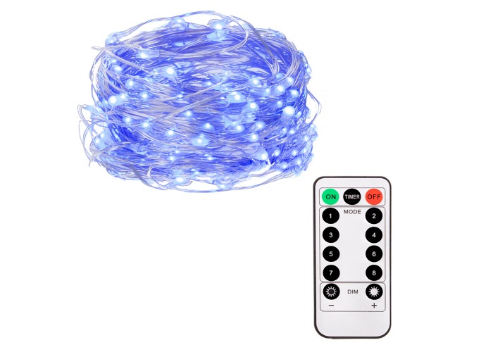 Гірлянда на батарейках Springos 9.9 м 100 LED Pilot CL0103 Blue