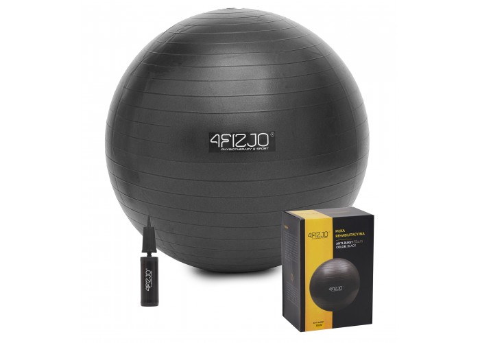 М'яч для фітнесу (фітбол) 4FIZJO 65 см Anti-Burst Black (P-5907739316349)