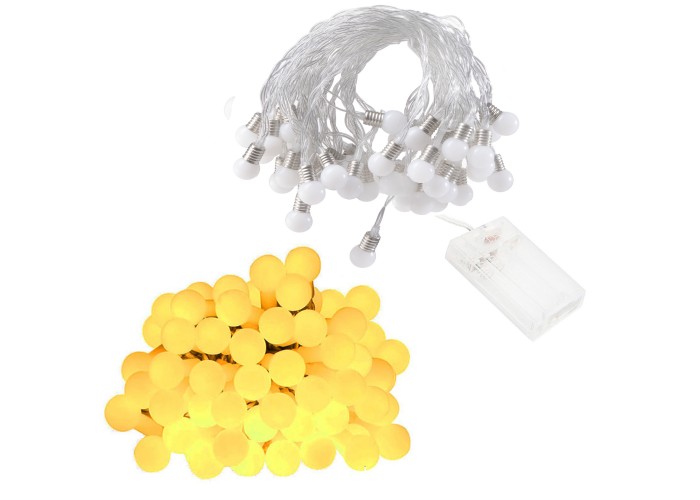 Гірлянда у вигляді лампочок на батарейках Springos 10 м 50 LED CL0113 Warm White