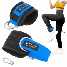 Манжети для тяги 4FIZJO Ankle Strap 2 шт Black/Blue (P-5907739314833)