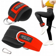 Манжети для тяги 4FIZJO Ankle Strap 2 шт Black/Red (P-5907739314819)