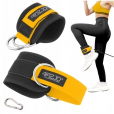 Манжети для тяги 4FIZJO Ankle Strap 2 шт Black/Orange (P-5907739314826)
