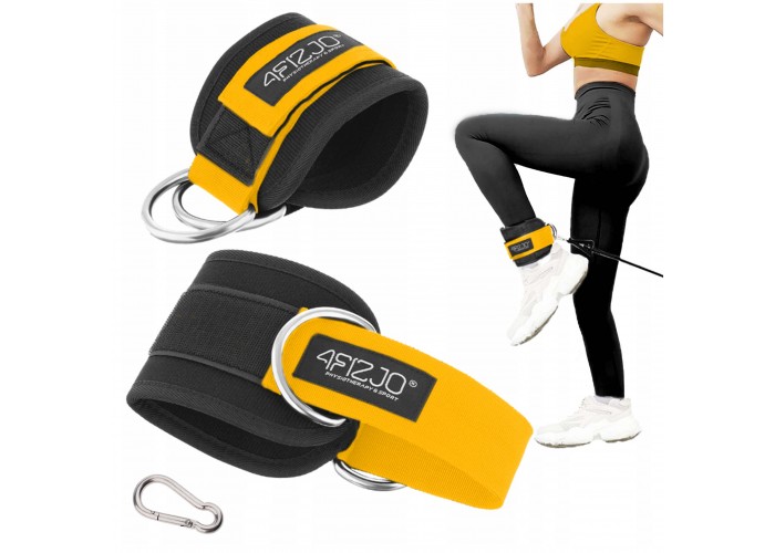 Манжети для тяги 4FIZJO Ankle Strap 2 шт Black/Orange (P-5907739314826)
