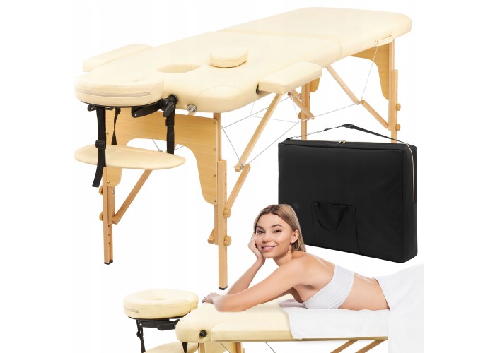 Масажний стіл складний 4FIZJO Massage Table Wood W70 Beige (P-5907739318343)