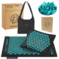 Килимок акупунктурний з подушкою 4FIZJO Eco Mat Аплікатор Кузнєцова Black/Blue (P-5907739316684)