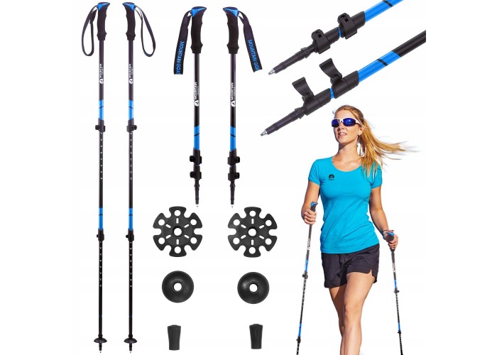 Трекінгові палиці Mountain Goat Peak+ 60-135 см Black/Blue (P-5907739318268)