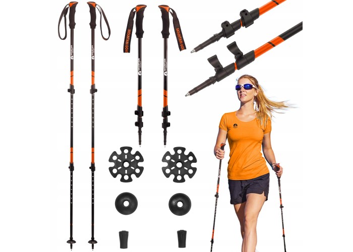 Трекінгові палиці Mountain Goat Peak+ 65-135 см Black/Orange (P-5907739318275)