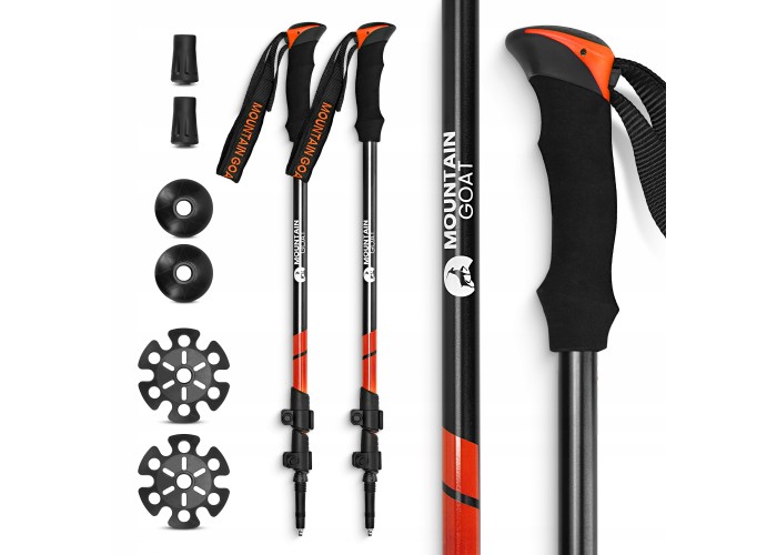 Трекінгові палиці Mountain Goat Peak+ 65-135 см Black/Orange (P-5907739318275)