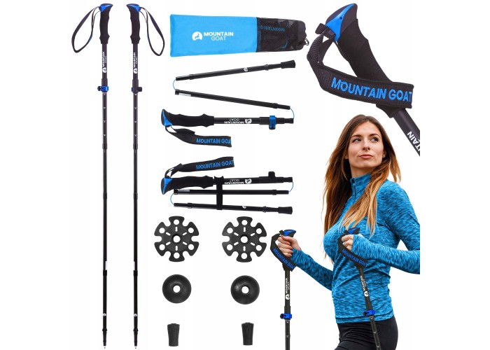 Трекінгові палиці Mountain Goat Pro+ 43-130 см Black/Blue (P-5907739318244)