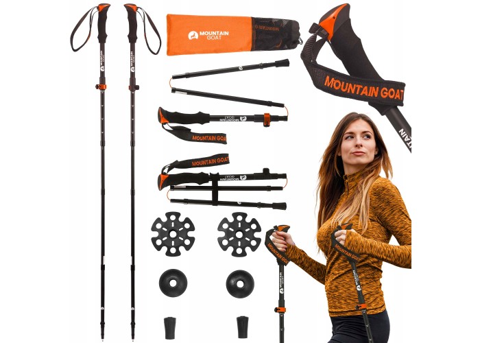 Трекінгові палиці Mountain Goat Pro+ 43-130 см Black/Orange (P-5907739318251)