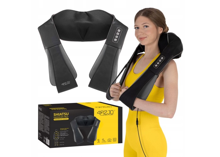 Накидка-масажер 4FIZJO Shiatsu Pro+ для шиї та спини Black/Grey (P-5907739319067)