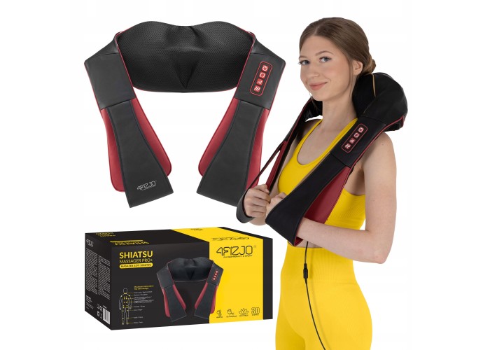 Накидка-масажер 4FIZJO Shiatsu Pro+ для шиї та спини Black/Red (P-5907739319074)