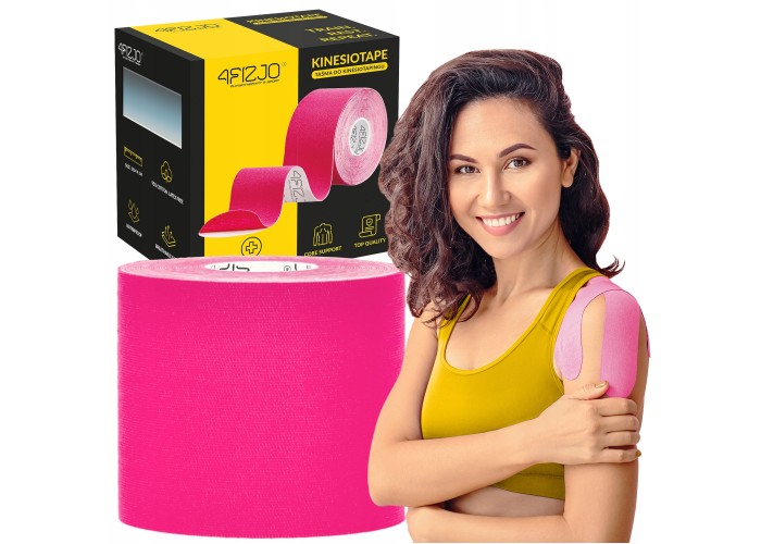 Стрічка кінезіологічна (кінезіо тейп) 4FIZJO 7.5 см x 5 м Pink (P-5907739318893)