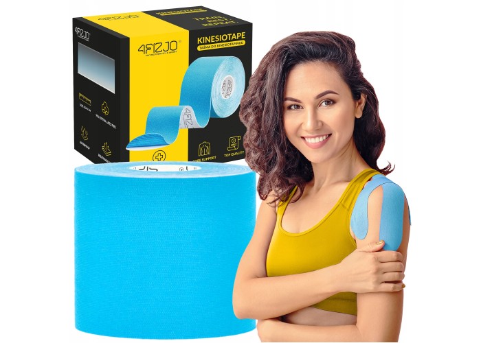 Стрічка кінезіологічна (кінезіо тейп) 4FIZJO 7.5 см x 5 м Sky Blue (P-5907739318909)