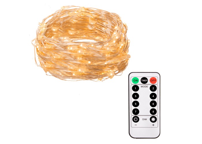 Гірлянда на батарейках Springos 9.9 м 100 LED Pilot CL0101 Warm White