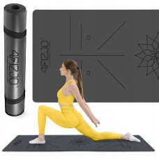 Килимок (мат) спортивний 4FIZJO PU 183 x 61 x 0.4 см для йоги та фітнесу Black (P-5907739319531)