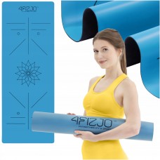 Килимок (мат) спортивний 4FIZJO PU 183 x 61 x 0.4 см для йоги та фітнесу Blue (P-5907739319555)