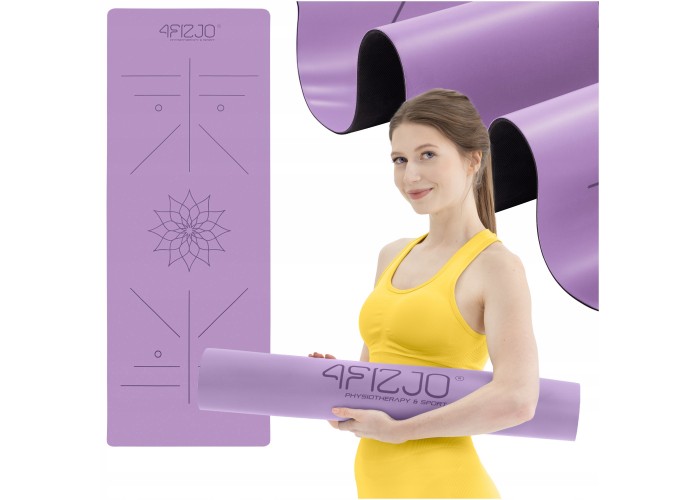 Килимок (мат) спортивний 4FIZJO PU 183 x 61 x 0.4 см для йоги та фітнесу Violet (P-5907739319548)