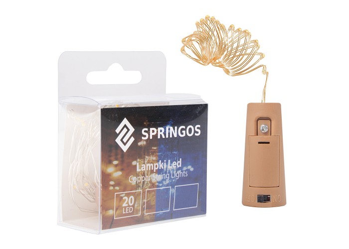 Гірлянда корок у пляшку на батарейках Springos 1.9 м 20 LED CL0026 Warm White