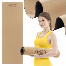 Килимок (мат) спортивний 4FIZJO Cork 183 x 61 x 0.4 см для йоги та фітнесу (P-5907739319562)