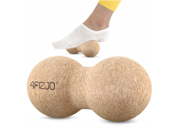Масажний м'яч подвійний 4FIZJO Lacrosse DuoBall Cork 6.5 x 13.5 см (P-5907739319586)