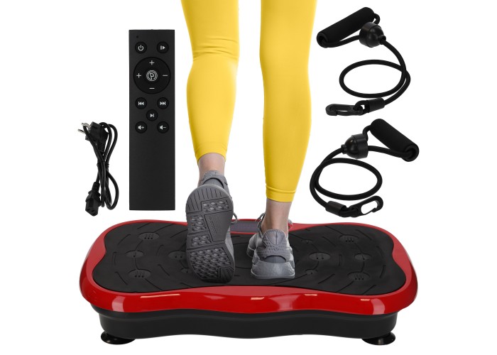 Віброплатформа для тренувань 4FIZJO Ultra+ з пультом та еспандерами Black/Red (P-5905973401531)
