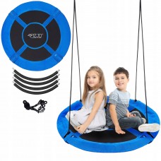 Гойдалка-гніздо кругла 4FIZJO XL 110 см Black/Blue (P-5907739316677)