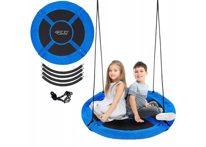Гойдалка-гніздо кругла 4FIZJO XL 110 см Black/Blue (P-5907739316677)