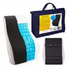 Ортопедична подушка 4FIZJO для спини 46 x 39 см охолоджуюча Black/Grey (P-5907739318756)
