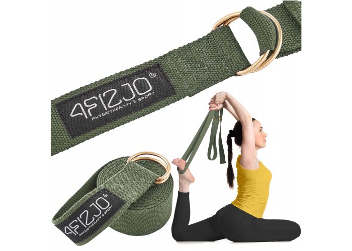 Ремінь для йоги 4FIZJO 300 см Olive (P-5907739318442)
