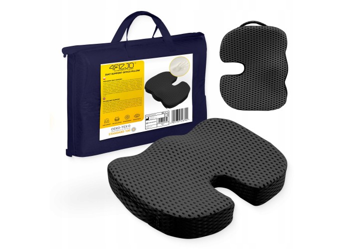 Ортопедична подушка 4FIZJO для сидіння 35 x 45 x 7 см Black (P-5907739318794)