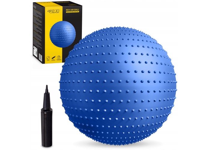 М'яч для фітнесу (фітбол) 4FIZJO 65 см масажний Anti-Burst Blue (P-5905973400213)