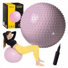 М'яч для фітнесу (фітбол) 4FIZJO 65 см масажний Anti-Burst Pink (P-5905973400220)