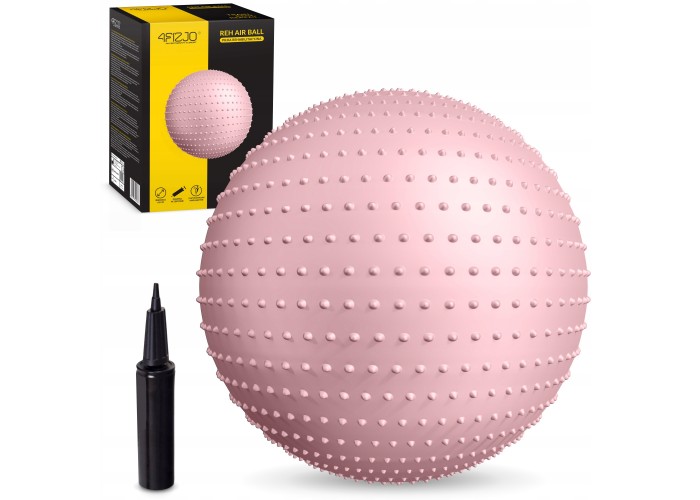 М'яч для фітнесу (фітбол) 4FIZJO 65 см масажний Anti-Burst Pink (P-5905973400220)