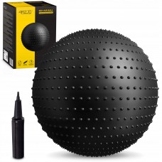 М'яч для фітнесу (фітбол) 4FIZJO 65 см масажний Anti-Burst Black (P-5905973400237)